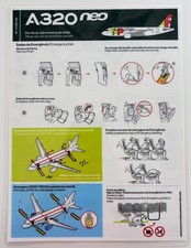 TAP AIR PORTUGAL Airbus A320neo Airline Safety Card Instructions November 2019 picture
