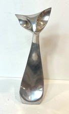 Rare Vintage Signed Richard Myklebust Nambe Cat Mid-Century Modern Aluminum 1960 picture