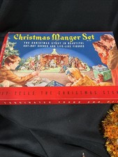 Vintage 1950s Christmas Manger Set~ Nativity Cut-Out Scene~Box~#743~Wells Badger picture