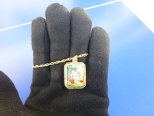 Vintage Swiss Reuge Miniature music box pendant Gold Filled Sterling Silver Case picture