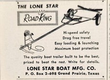 1952 Print Ad The Lone Star Road King Boat Trailers Grand Prairie,Texas picture