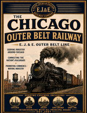 Chicago EJ&E Railway outer belt railroad trave art vintage style 11
