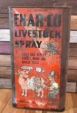 Vintage Vintage En-Ar-Co Livestock Spray 1 Gallon Tin Can National Refining Co. picture