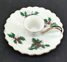 Vintage 1950-55 Lefton Porcelain Christmas Candlestick, Japan, VG Cond. picture