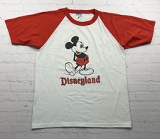 VTG 80s Disney Disneyland Mickey Mouse Raglan Shirt Sz Large Single Stitch USA picture