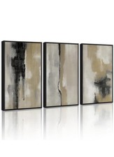 KUVIOKE Black Abstract Framed Wall Art 16x24in Black Framed picture