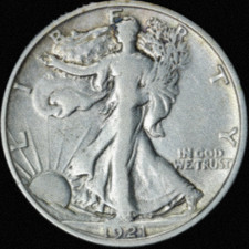 1921-D Walking Liberty Half Dollar As shown in the figure, Key-Date, Excellent picture
