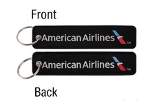 STUNNING AMERICAN AIRLINES EMBROIDERED TAG KEYCHAIN/KEY RING...NOT EASILY FOUND picture