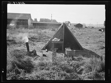 Photo:Malin Oregon 1939 Potato Camp A Frame Field Migrant Camp picture
