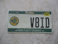 Florida 2004 Saint Leo University license plate   #  V8ID picture