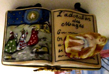 Christmas Limoges France Trinket Box LES MAGES Baby Jesus Nativity LE 7/500 NIB picture