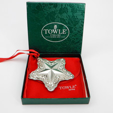 1997 Towle Sterling Silver Christmas Ornament Star Snowflake 1st in Series w Box picture
