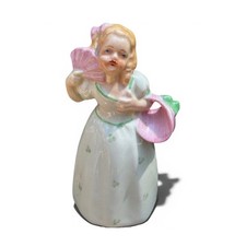 Vintage Porcelain Southern Belle Figure No 6001B Hand Painted Girl with Pink Fan picture