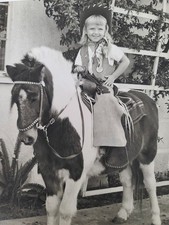 Vtg 50s Cowgirl Cutie Pony Photograph Chaps Wild West 5X7 Western Wear picture
