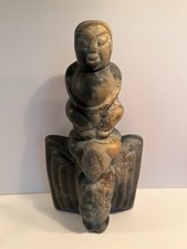 Vintage Chinese Hongshan Style Stone Figure Sculpture 12” 8.5 Lbs Beijing picture