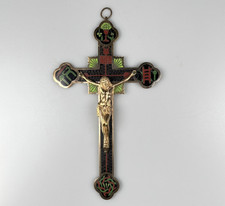 Antique  Japanese Namban Cloisonné Gilt Crucifix Cross, Meji, late 19th C. picture