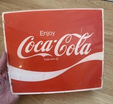 VTG Coca Cola Advertising Panel Heavy Plastic Lucite 10.75x8.75