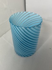 EAPG Hobbs Glass Blue Swirl Water Tumbler 3¾