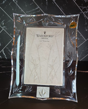WATERFORD Crystal Bamboo Leaves 4x6 Picture Photo Frame Vintage Ireland Box NOS picture