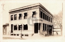 Baldwin KS People's State Bank Barber Pole Dentist St. View RPPC Postcard COPY picture
