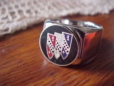 1959-1997 BUICK TRI-CREST LOGO SILVER CHROME RING #9 NOS HI- QUALITY CLASS picture