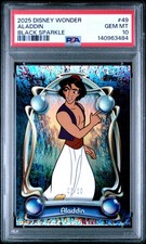 2025 TOPPS DISNEY WONDER BLACK SPARKLE #49 ALADDIN 3/10 PSA 10 picture
