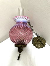 Chandelier Fenton hobnail Opalescent Cranberry Victorian HANGING Lamp ANTIQUE picture