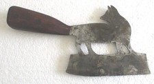 ANTIQUE BUTCHER'S CLEAVER MEAT KNIFE DETAILED FOX picture