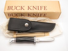 Vintage 1973-80 Buck 116 Caper 3 Three Liner Fixed Blade Hunting Knife & Box picture