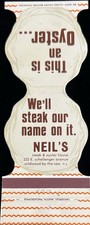 NEIL’S Steak & Oyster Wildwood-by-the-Sea NJ Vtg 30-Striker Match Cover B-5307 picture