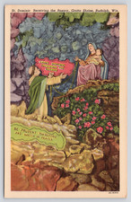 c1935 St Philomena's Church St Dominic Grotto Shrine Rudolph WI Postcard Rosary picture