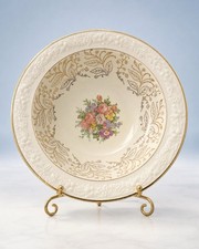 Homer Laughlin 1948 Serving Bowl Eggshell Theme Floral Gold, 10x3
