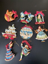 Vintage Silvestri 12 Days of Christmas Ornaments 1990s Resin Partial Set of 8 picture