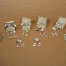 LRG Lot 30 Mini Hand Blown Glass Farm Animal Cat Figurine Micro Babies Asian Box picture