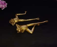 Lazy Frog Paperweight Set of 02 Pieces Brass Bull Frog Statue Home Decor CA278 picture