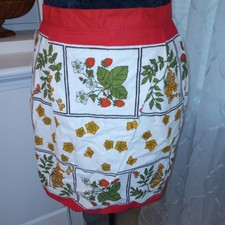 Vintage Strawberry Half Apron w/ Original Sales Tag picture