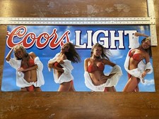 VINTAGE 1993 COORS LIGHT Beer Poster SEXY Blonde in Bikini Model 39 x 18 NOS picture