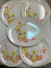 Vtg Melamine MCM Boonton Ware Plates 10” + Serving Tray 12” Somerset Lot Of 5 picture