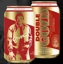 JOE MONTANA Gold Bar Whiskey Empty Can 49ers Limited Edition picture