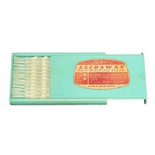 Twinco Slidaway Travel Hairbrush Retro Lint Roller Turquoise Brush 1950s Vintage picture