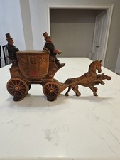 Antique Cast Iron Doorstop Devonport London Coach WR No 203 ORIGINAL 1930 picture