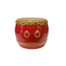 Chinese Red Ceramic Small Traditional Drum Shape Display ws3071 picture
