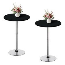 Wolkemer 2 Pack 3ft Fitted Round Tablecloth 36 Inch Elastic Table Cloth Black picture