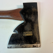 Vintage Guaranteed Broad Hewing Hatchet Timber Axe Single Bevel Original Handle picture