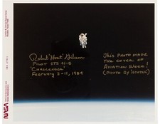 NASA Autographed COMMENTS Robert Hoot Gibson STS-41B Mission Red Photo RARE D262 picture