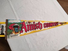 VINTAGE AMISH COUNTRY COVERED BRIDGE SOUVENIR PENNANT APPROX. 25