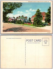 Druid Hills Atlanta GA Residence Scene Curt Teich Postcard picture