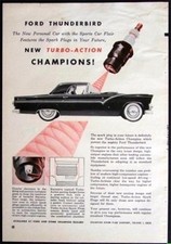 1955 Ford Thunderbird Champion Spark Plug AD picture