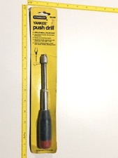 VTG STANLEY YANKEE PUSH DRILL 03-046 NOS CARPENTER CABINETMAKER TOOL 4Pc BITS picture