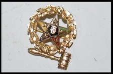 Vintage Eastern Star Masonic Lapel Pin 14k Gold picture